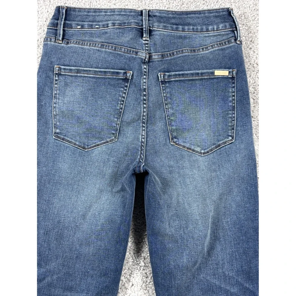 White House Black Market The Slim Crop High Rise Beaded‎ Hem Jeans Blue Womens 2